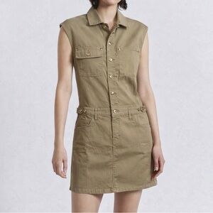Current/Elliott Sleeveless Utility Jumpsuit Dress in Khaki Size 1 = Small